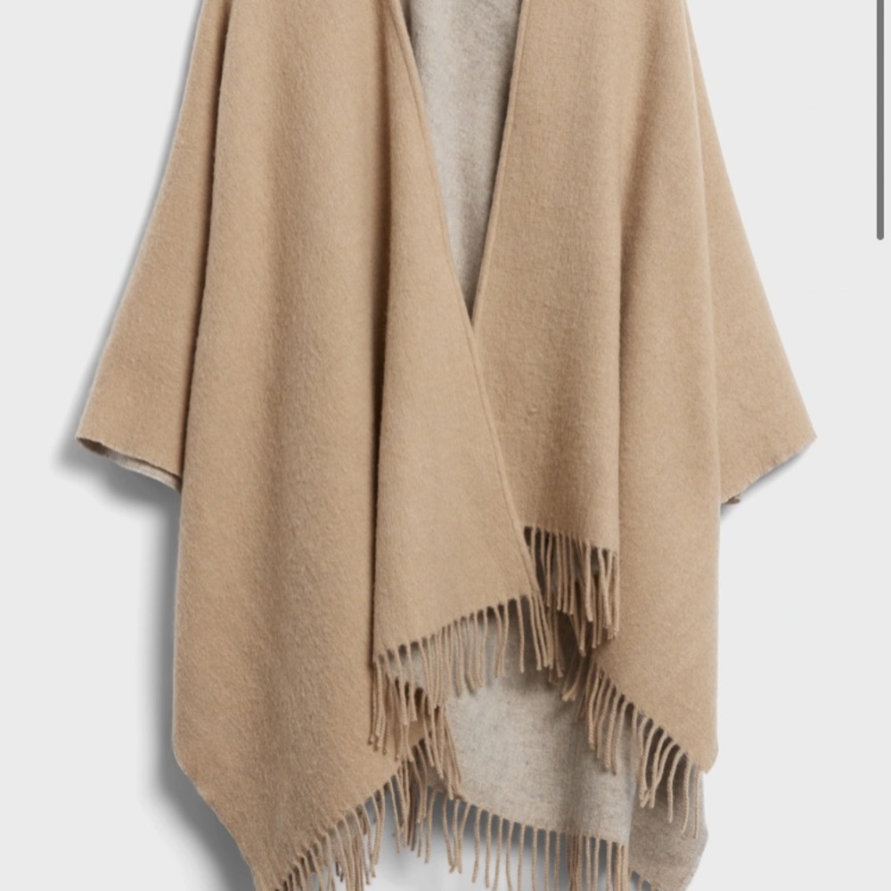 Purple and grey poncho